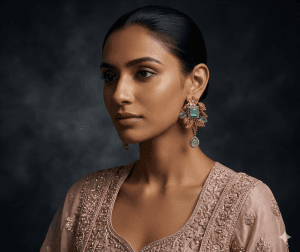 Mint Green Floral Earrings